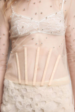 TULLE TOP WITH RHINESTONES - Zara фото 3