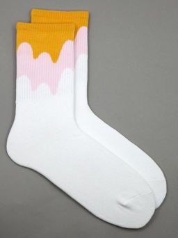 Носки р.35-40 Flow paints Жёлто-белые