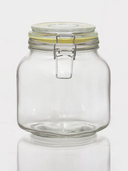 Банка для сыпучих «Радуга», 900 мл, 12×11×15 см, стекло, с бугельным замком, МИКС