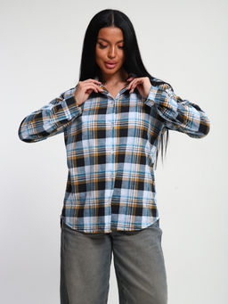 М380 Рубашка с длинным рукавом (песочно-голубой)