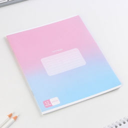 Тетрадь А5, 12 листов на скрепке в клетку Градиент, 5 видов МИКС, белизна 96% . - Artfox study фото 6