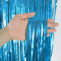 Цена за 2 шт. Занавес фольгированный "Дождь" ш1м, в2м (матовый), Голубой