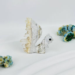 Белка из камня с друзами Горного Хрусталя - Радуга самоцветов фото 3