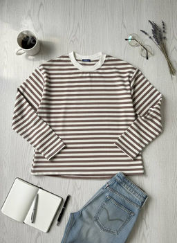 Лонгслив-тельняшка футер 2х нитка ПЕНЬЕ - Knitka фото 12