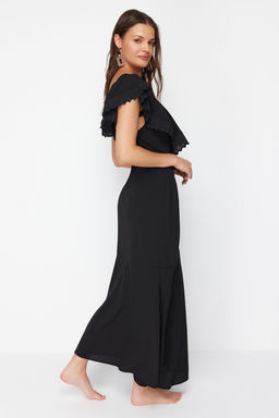 Siyah Maxi Dokuma Baglamal? Plaj Elbisesi TBESS24EL00074 - Trendyolmilla фото 2