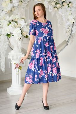 Платье женское из кулирки Зарема розовый пион - Амадэль фото 4