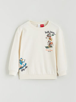 Mickey Mouse Bask?l? Erkek ?ocuk Sweatshirt