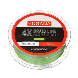 Леска плетеная YUGANA X4 PE, диаметр 0.28 мм, 16.8 кг, 100 м, зелёная  фото 2