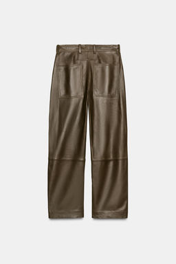 ZW COLLECTION LIMITED EDITION STRAIGHT LEATHER TROUSERS - Zara фото 3