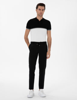 Siyah Slim Fit Beli Ba_c_kl_ Esnek Klasik Pantolon - Cacharel фото 3
