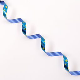 Лента для декора и подарков новогодняя новогодняя Звезды, 1.2 см ? 45 м, синий.