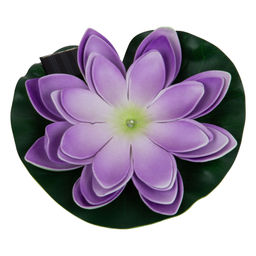 USL-S-828/PT060 PURPLE WATERLILY Садовый светильник на солнечной батарее Фиолетовая кувшинка. Плавающий. 1 светодиода. Теплый белый свет. 1*ААA Ni-Mh аккумулятор в/к. IP44. TM Uniel