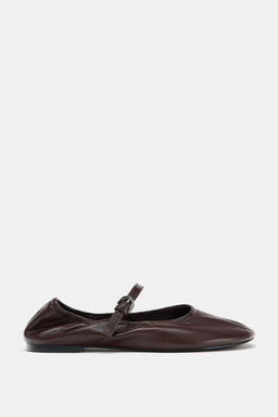 SOFT LEATHER BALLET FLATS - Zara фото 4