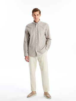 Regular Fit Uzun Kollu ?izgili Erkek G?mlek