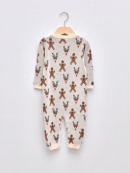 Bisiklet Yaka Uzun Kollu Desenli Triko Erkek Bebek Tulum - Waikiki фото 2