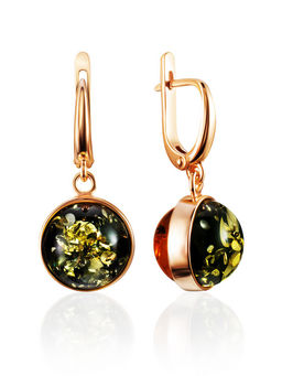 Необычные двухцветные янтарные серьги Сорбонна