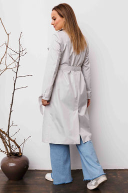 Плащ AURA 7033-176 жемчужный  фото 6