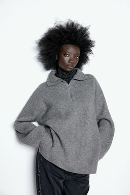 Jersey en punto de canale con media cremallera - H&m фото 2