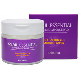 Пэды для лица с пептидами и муцином улитки - Eshumi Snail Essential Peptide Ampoile Pad, 280мл