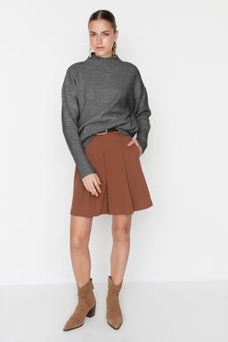 Bordo Genis Kal?p Yumusak Dokulu Basic Triko Kazak TWOAW23KZ00490 - Trendyolmilla фото 18