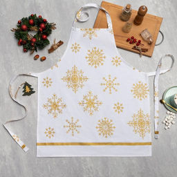 Фартук Этель Золотые снежинки 60х65 см, 100%хл, 190г/м2