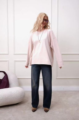 Женский лонгслив оверсайз из футера двухнитки Happyfox - Happy fox фото 2