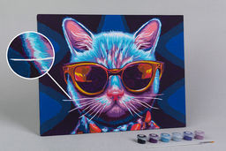 ФРЕЯ PNB/PM-211 Набор для раскрашивания по номерам 40 х 30 см Неоновый кот в очках  фото 6