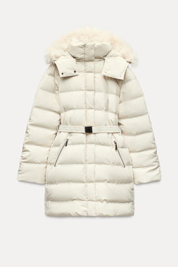 SEMI-LONG WIND PROTECTION HOODED PUFFER JACKET - Zara фото 6