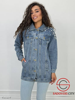 Джинсовка с жемчугом женская
