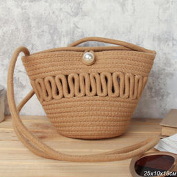 Сумка плетеная 21x15x9 / DW-10 /уп 100/коричневая