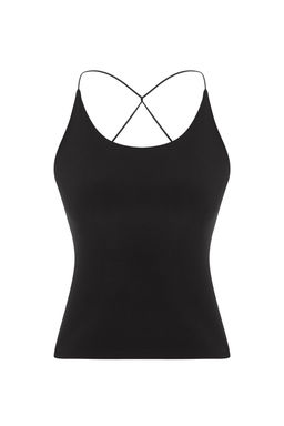 Trendyolmilla Murdum Ask?l? Capraz S?rt Detayl? Havuz Yaka Vucuda Oturan EsnekOrme Bluz TWOSS25BZ00287