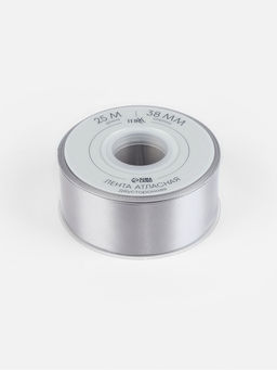 Лента атласная TEIRA, двухсторонняя, 38 мм, 25±1 м, цвет серебряный №837