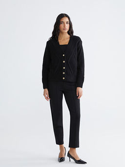 Dar Fit Kad?n Pileli Pantolon