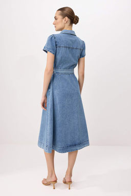 Mavi Maxi Denim Elbise TWOSS26EL00278 - Trendyolmilla фото 4