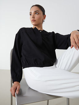 Bisiklet Yaka Oversize Kad?n Kolej Ceket