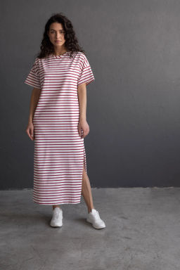 Платье-футболка ПЛ 129п-2 (170, 176) Экрю / Красный - T.C.T фото 3