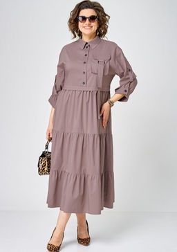 Платье EVA GRANT 7176 молочный шоколад