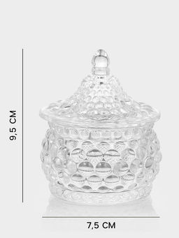 Конфетница «Икринка», 110 мл, 7.5×9.5 см, с крышкой, стекло, прозрачная