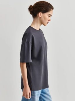 Футболка свободного кроя из хлопка OVERSIZE0826-39 / Zarina  фото 4