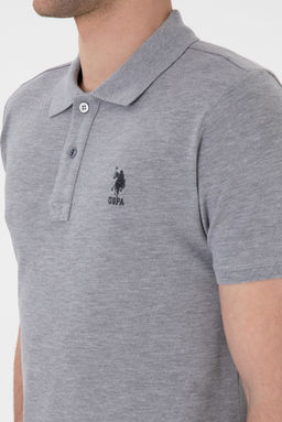 Erkek Slim Fit Polo Yaka Gri Melanj Basic Ti__rt Sepette S_rpriz _ndirim - U.s. polo assn фото 7