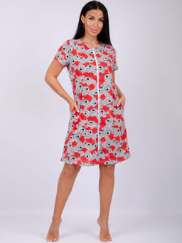 Халат Красотка 1 тедди, трикотаж - Малина фото 2