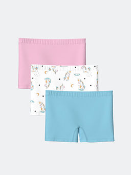 Bask?l? K?z ?ocuk Boxer 3l?