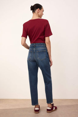 Mavi Yuksek Bel Az Esnek Bilek Boy Mom Jeans TWOSS26JE00109 - Trendyolmilla фото 6