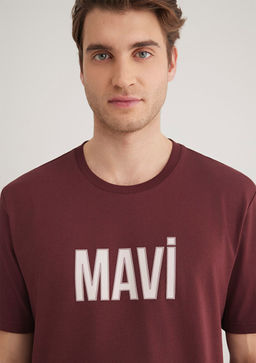 Mavi Logo Bask?l? Bordo Tisort  фото 6