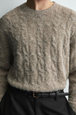 BRUSHED CABLE-KNIT JUMPER - Zara фото 6