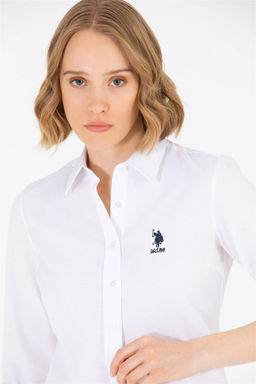 U. S. Polo Assn Женская белая базовая рубашка с длинным рукавом - U.s. polo assn фото 9