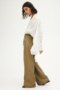 Pantal?n bootcut en mezcla de lino - H&m фото 3
