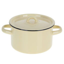 Кастрюля эмалированная, 1.5 л, d=15 см, цилиндрическая, цвет МИКС