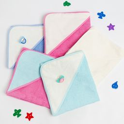 Полотенце уголок махровое Крошка Я, 75х75 см, цвет молочный/мятный, 100% хлопок, 360 г/м2  фото 16