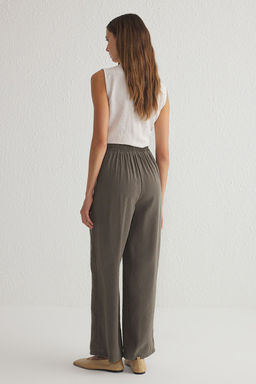 TRENDYOLMILLA Haki Kusak Baglama Detayl? Modal Straight/Duz Kesim Dokuma Pantolon TWOSS25PL00045  фото 5